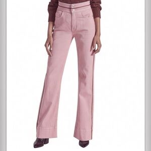 Current/Elliott Pink Wide Leg Double Button Piped Petal Pink Jeans Size 26